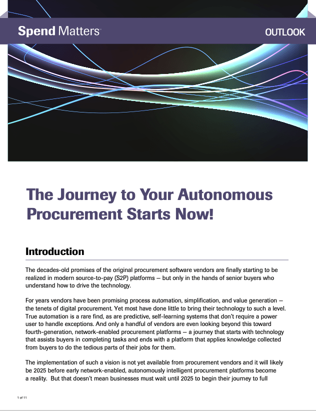 Le chemin vers les achats autonomes par Spend Matters