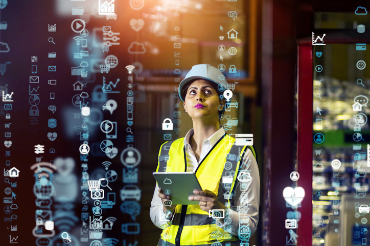 Industrial technology concept. Communication network. INDUSTRY 4.0. Factory automation. Supplier Management for Direct Procurement: Must-Have Features Checklist