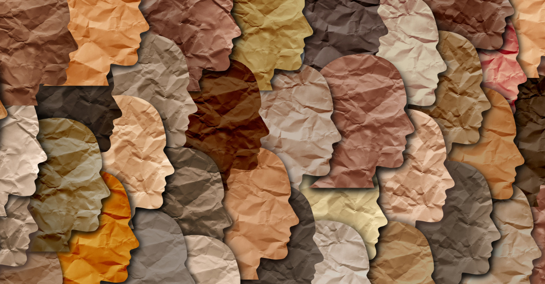 Paper faces showing different skin tones