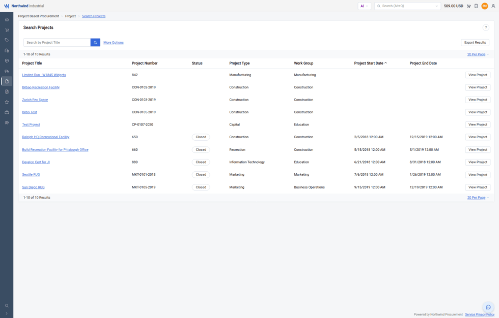ePro Search Projects